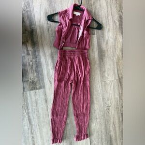 Zara Rose Jumpsuit with Sleeveless Design 2 piece